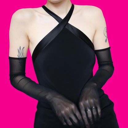 Black high neck evening gown UK 8