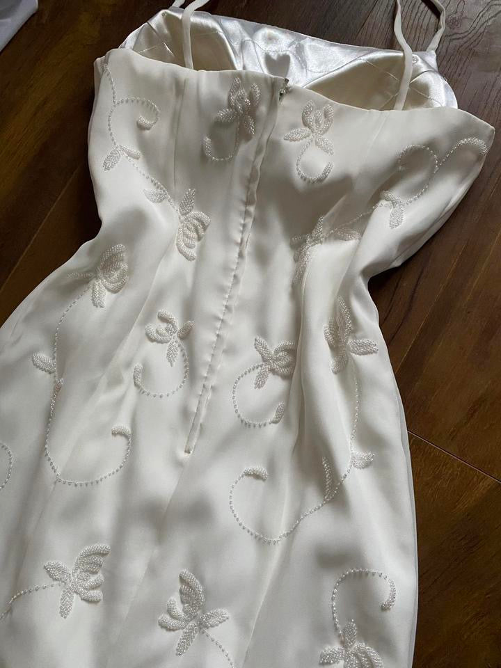 Berkertex ivory beaded wedding dress uk 10
