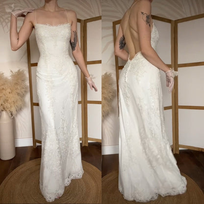 Benjamin Roberts ivory lace wedding dress uk 14