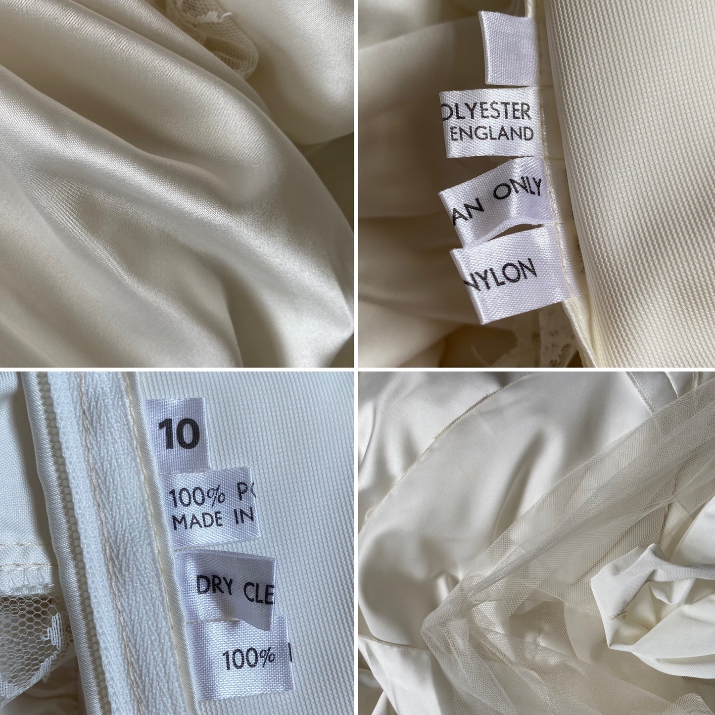 Ivory 80s vintage lace wedding dress uk 8