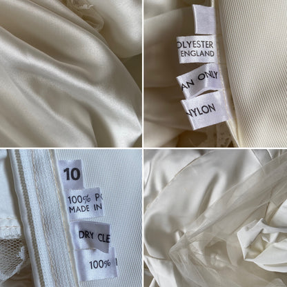 Ivory 80s vintage lace wedding dress uk 8