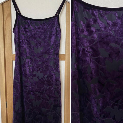 Bhs purple velvet stretch evening dress uk 10