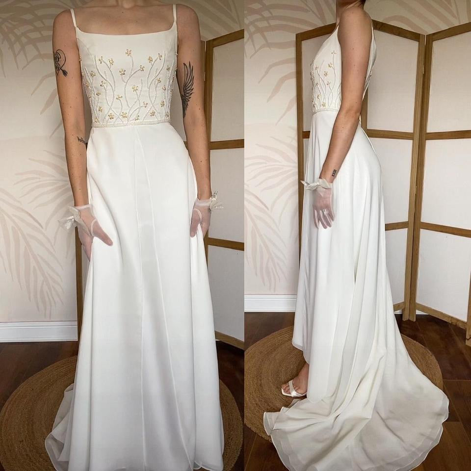 Pronuptia white beaded wedding dress uk 8