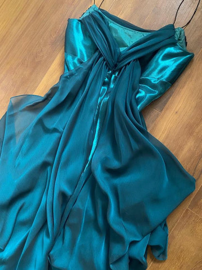 Dave & Johnny teal shimmery prom dress uk 12