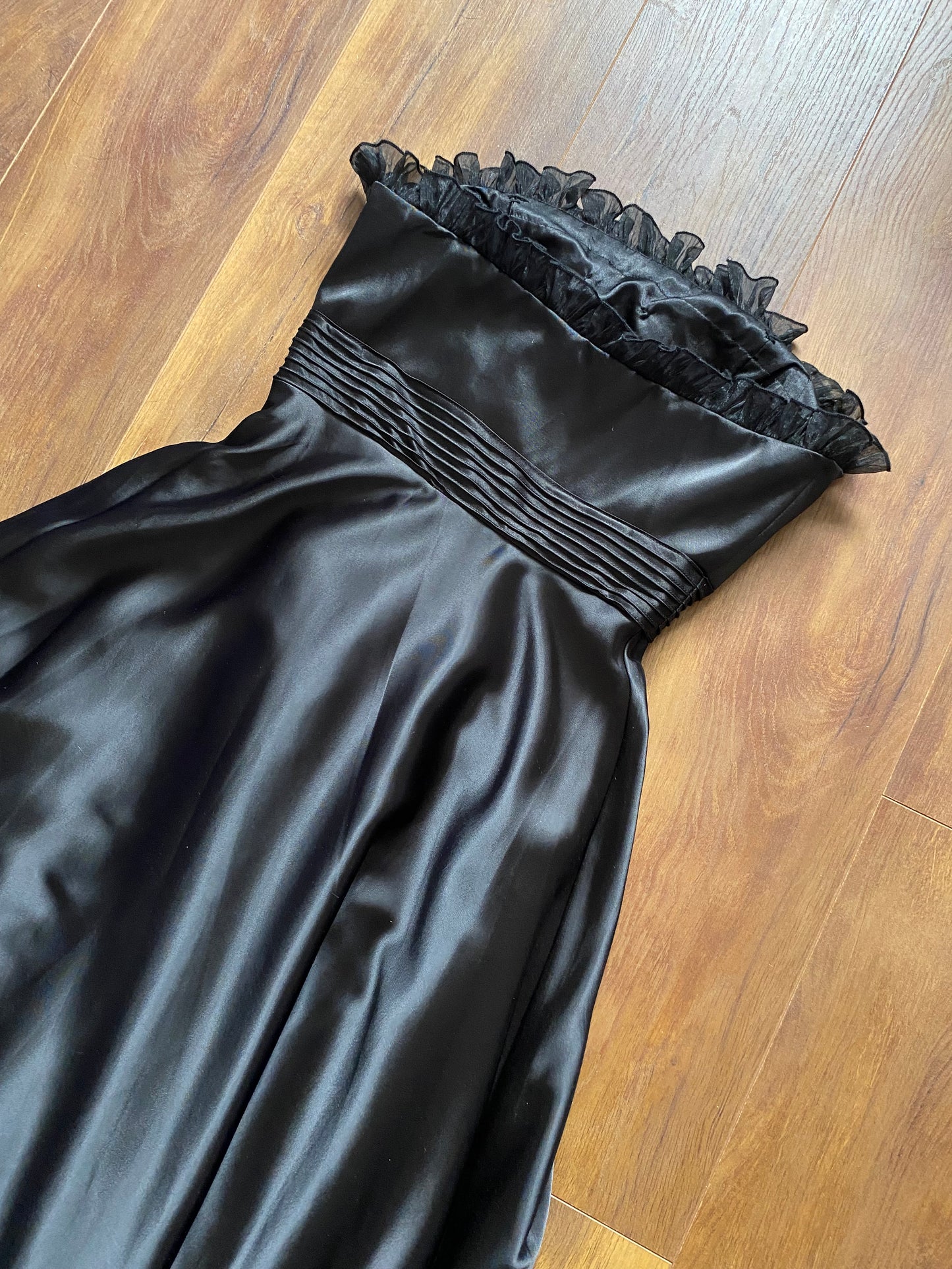 Sousourada black strapless evening dress uk 10