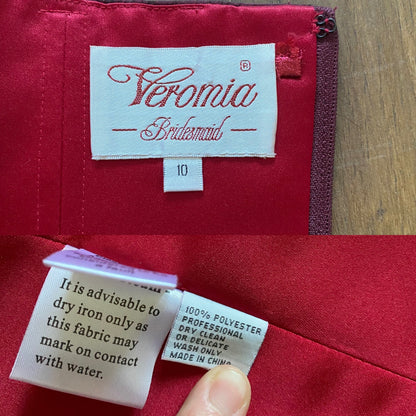 Veromia burgundy 2 piece corset & skirt set UK 8-10