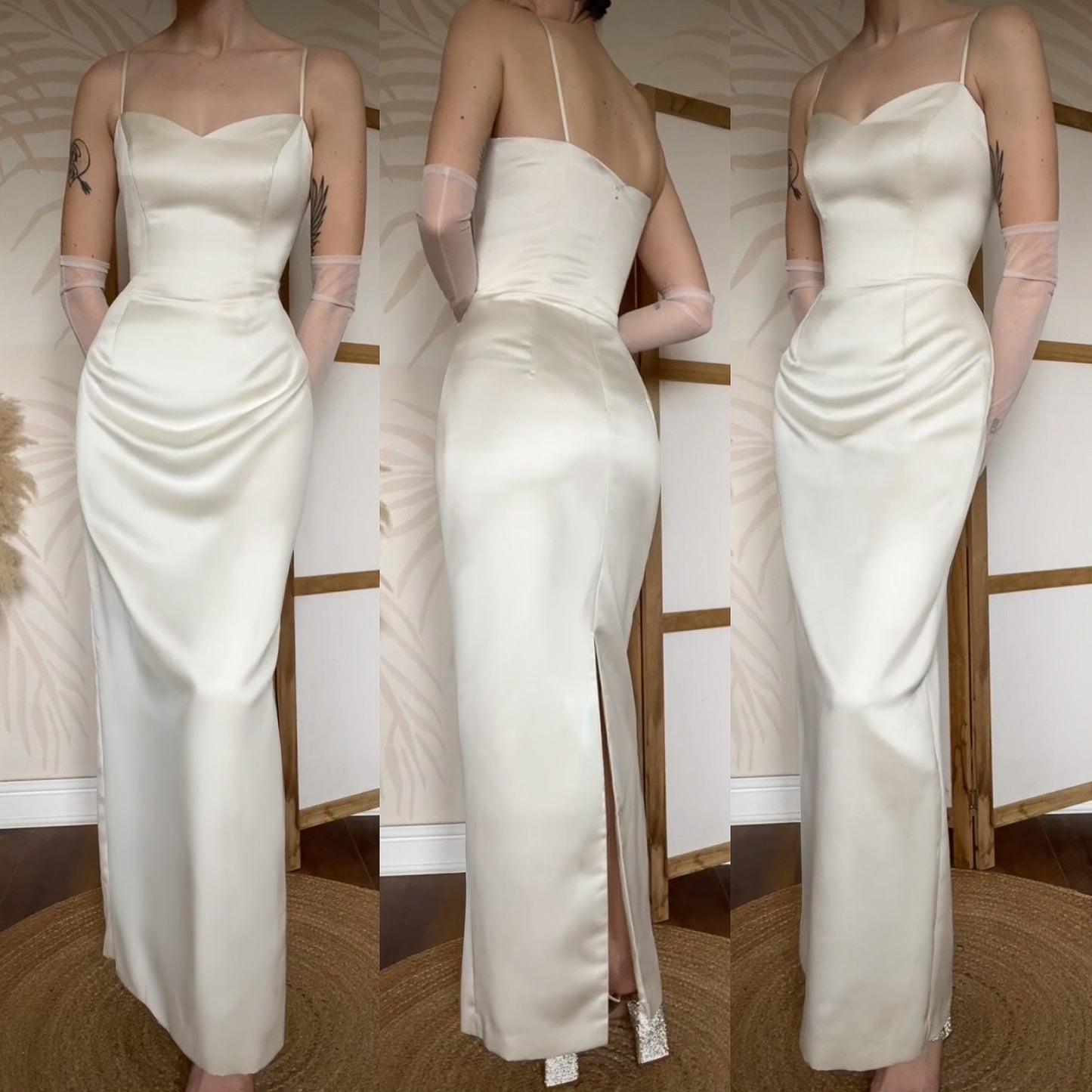 Ellis ivory 2-piece wedding dress & coat set uk 12