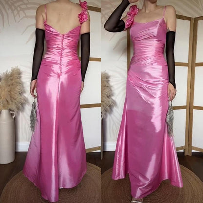 Pink Veromia taffeta draped prom dress uk 12-14