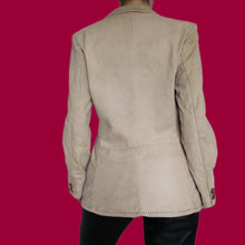 Load image into Gallery viewer, Tan real suede blazer jacket UK M
