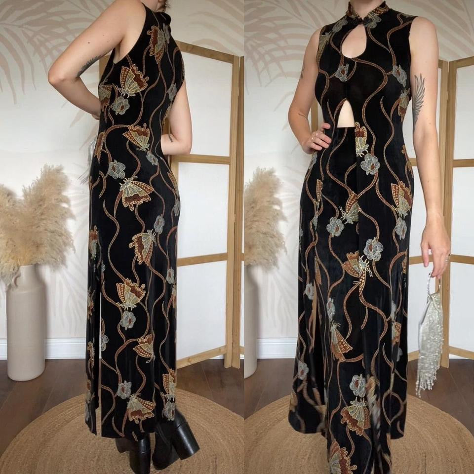Black stretchy butterfly print 2 piece co ord uk 10