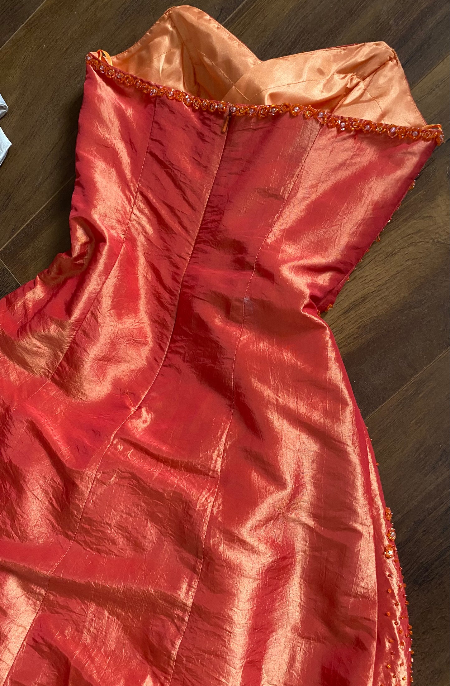 Dynasty strapless a-line prom dress & shawl uk 8