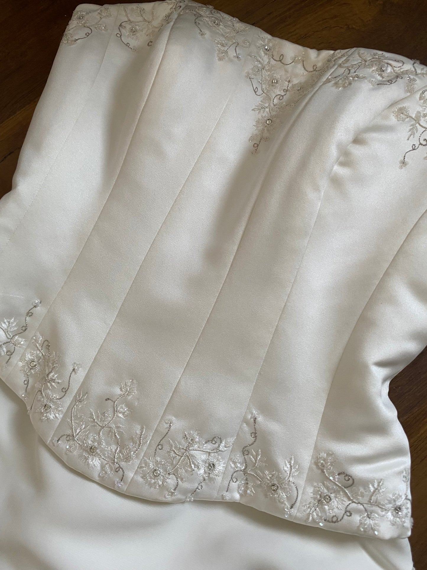 Ivory strapless Sincerity Bridal wedding dress uk 12