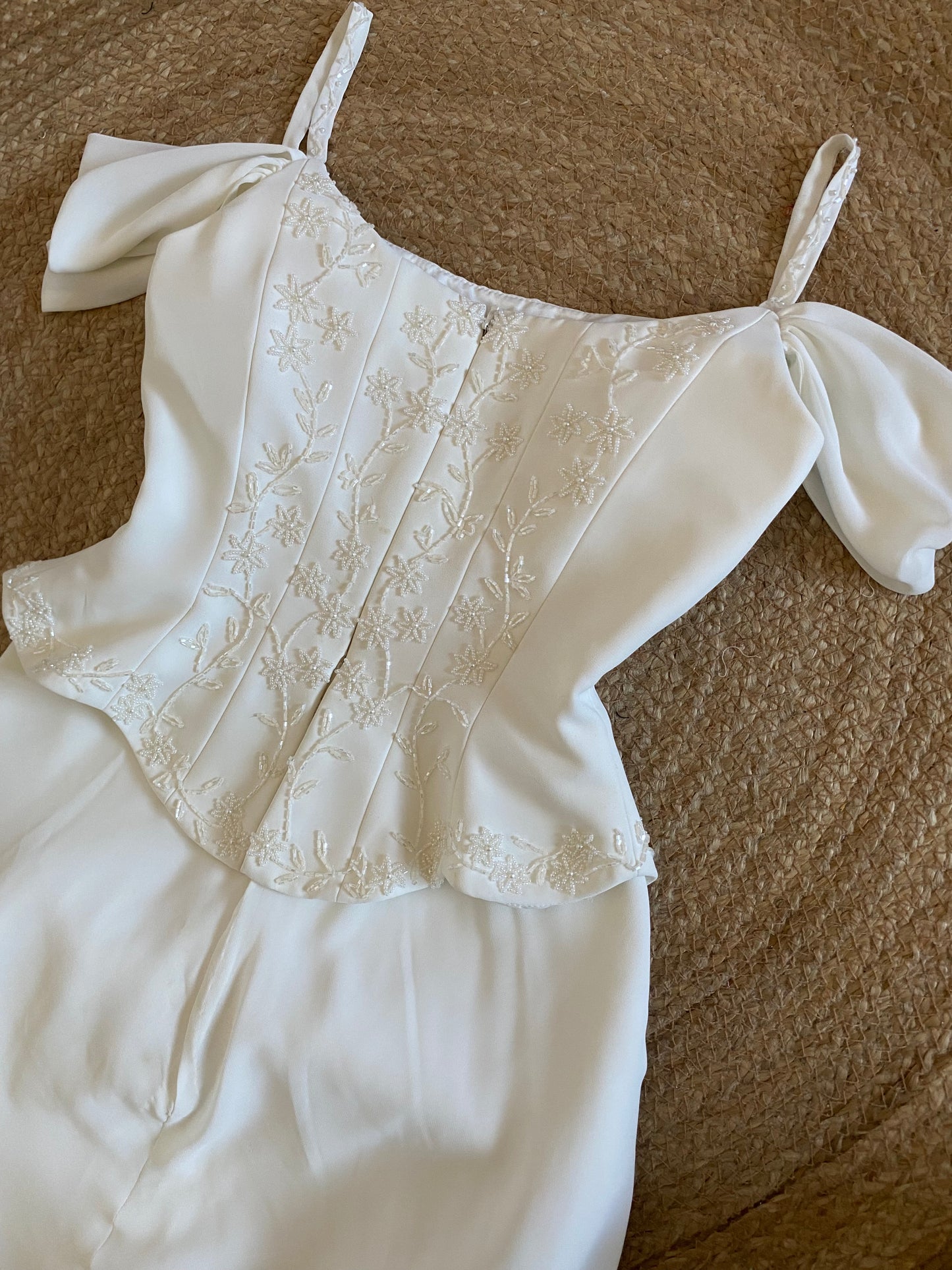 Stevies Gowns ivory off shoulder wedding dress uk 8