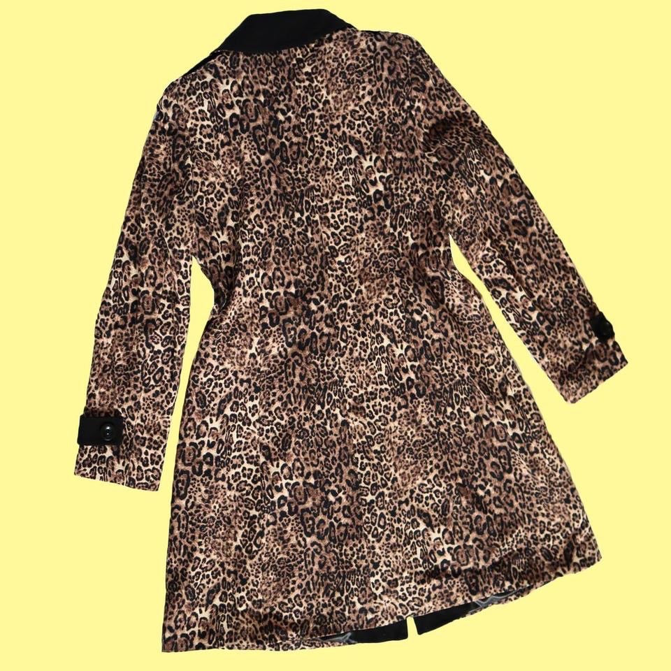 Leopard print long coat UK L