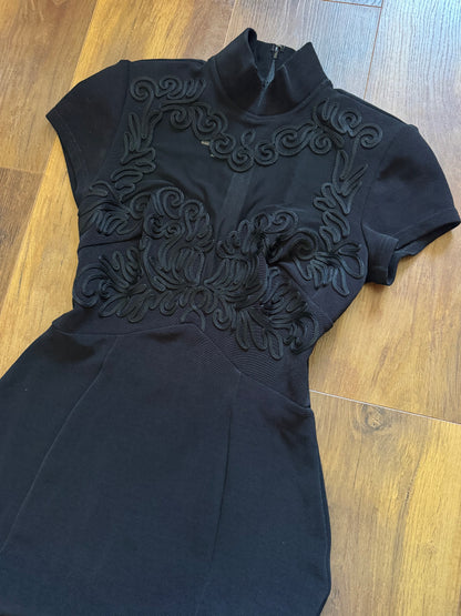 Tadashi 90s black stretch evening dress uk 12