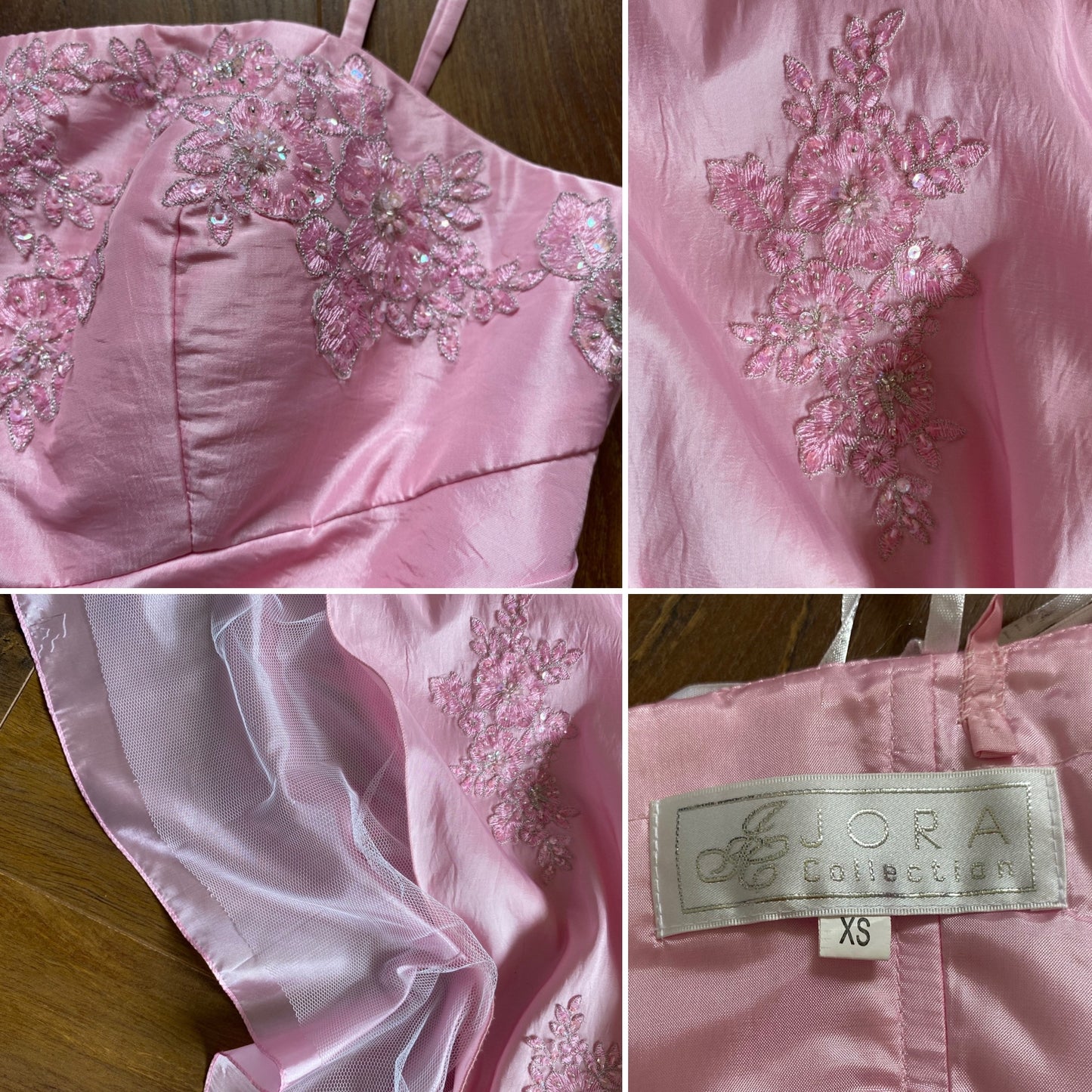 Baby pink 3-piece top/skirt & shawl prom set uk 8-10