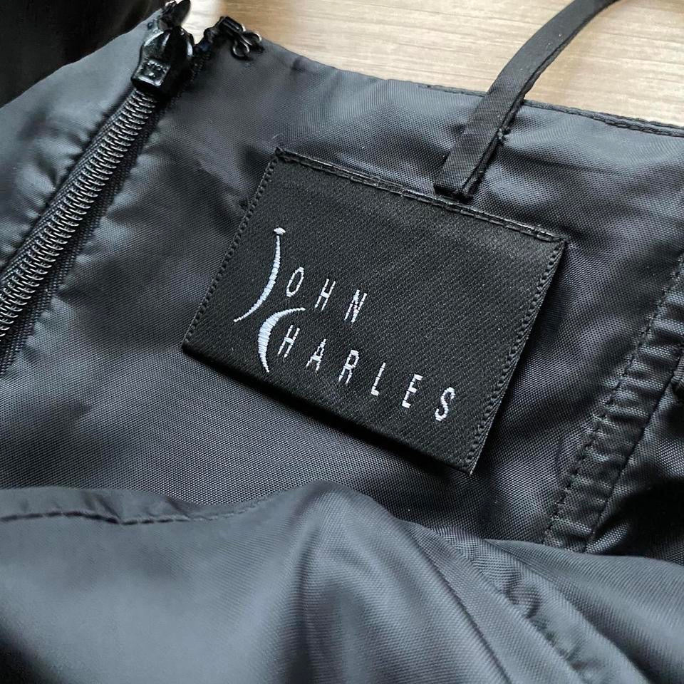 Black John Charles lace fit & flare evening dress UK 10