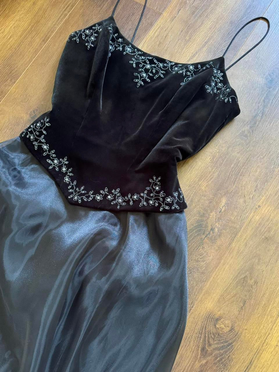 Dave & Johnny black prom dress & shawl uk 12