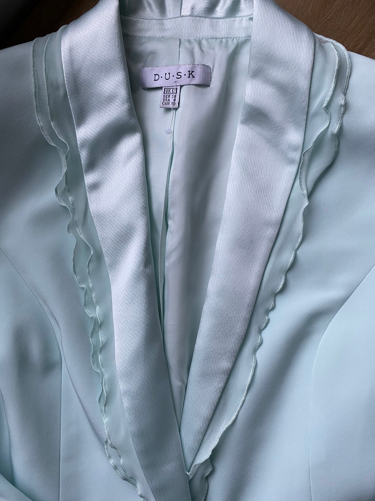 Baby blue Dusk 3 piece evening suit UK 10