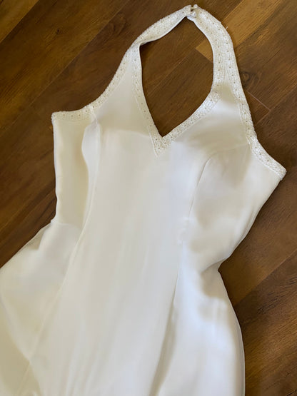 Romantica ivory halter-neck wedding dress uk 14