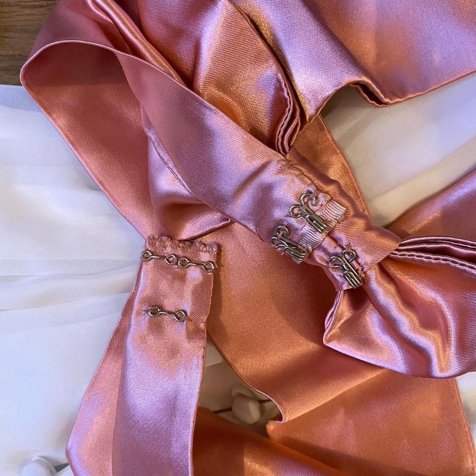 White 70s long sleeve wedding dress UK 6-10