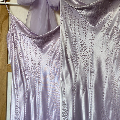 Yve London lilac glittery evening dress & shawl uk 8