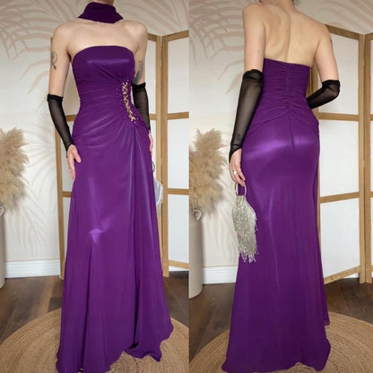 Goya purple strapless prom dress uk 12 available