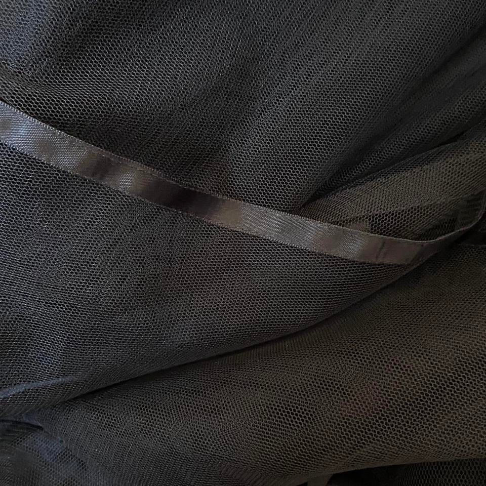 Black layered tulle evening gown UK 8