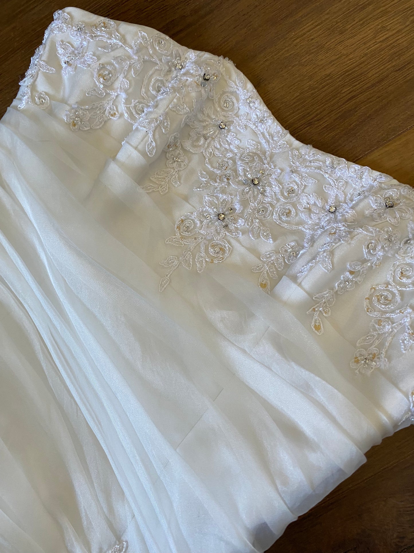 Maggie Sottero white organza wedding dress uk 14