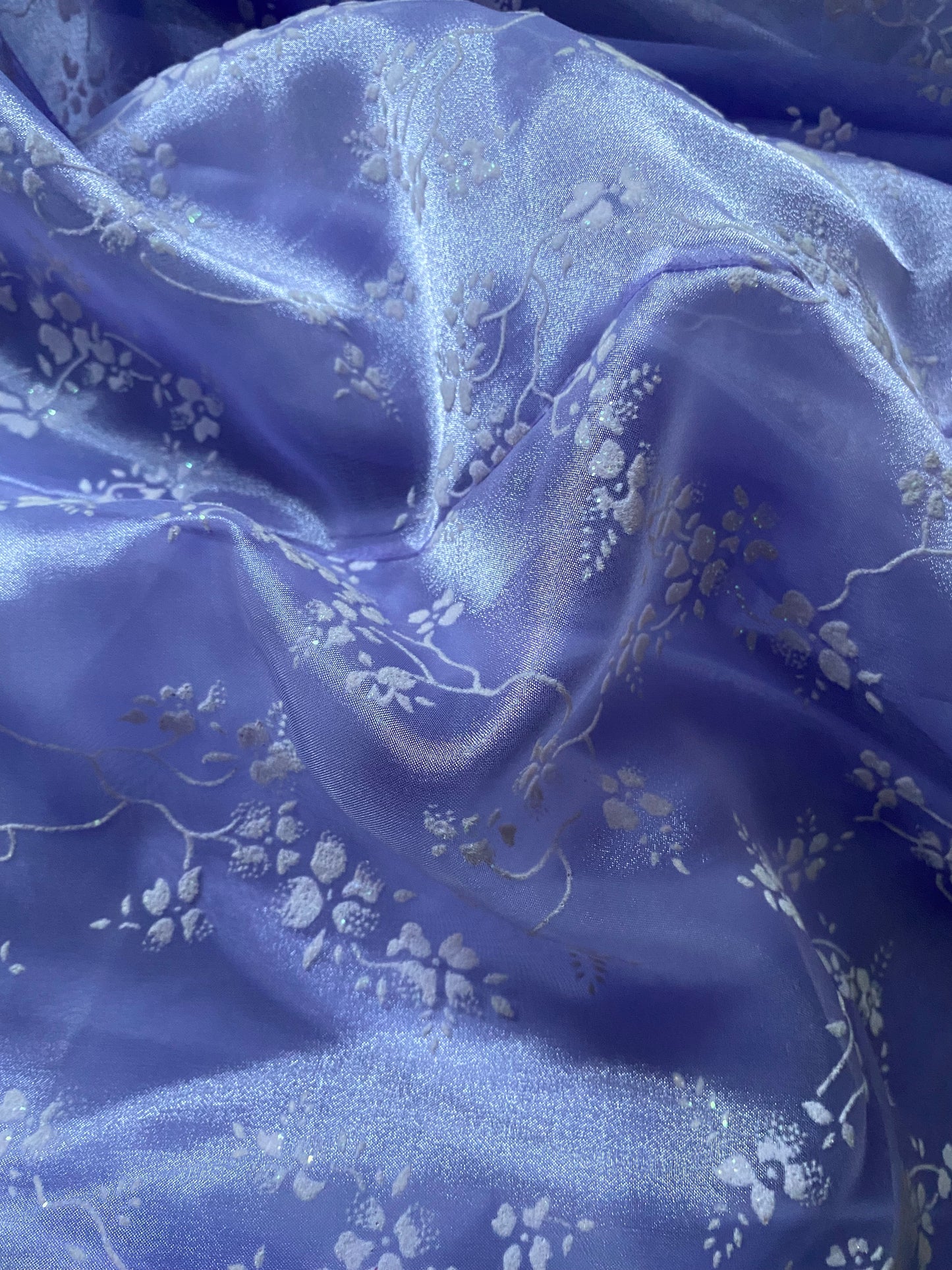 Lilac organza glittery floral dress UK 10