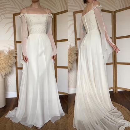 Ivory Benjamin Roberts ethereal wedding dress uk 12