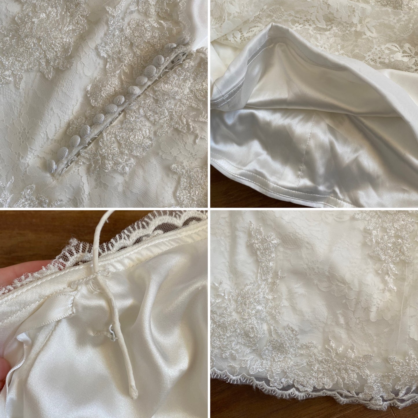 Benjamin Roberts ivory lace wedding dress uk 14