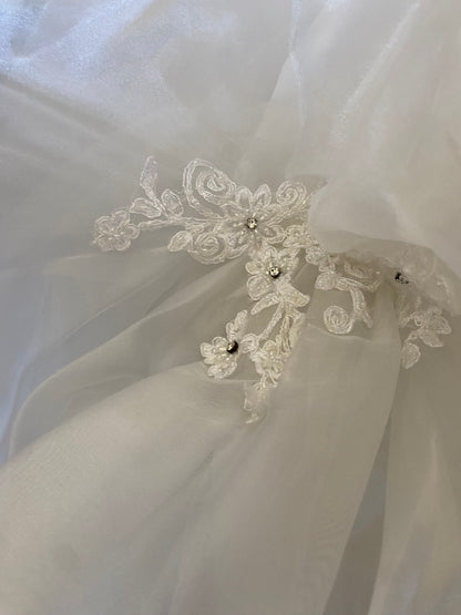 Maggie Sottero white organza wedding dress uk 14