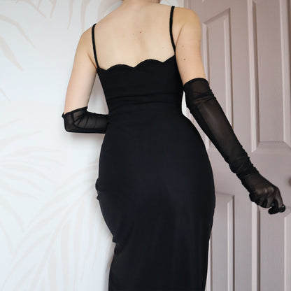 After Six black beaded evening gown UK 14