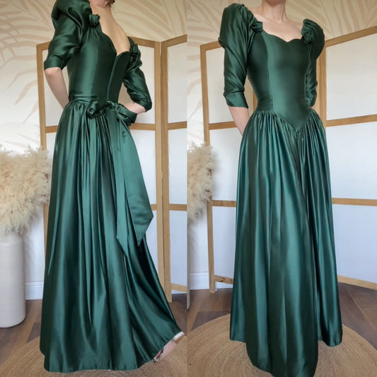 Pronuptia forest green evening dress uk 10
