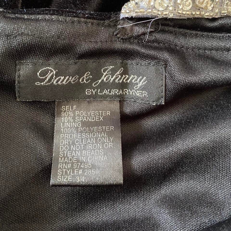 (Copy) Dave & Johnny black velvet evening dress UK 8-10