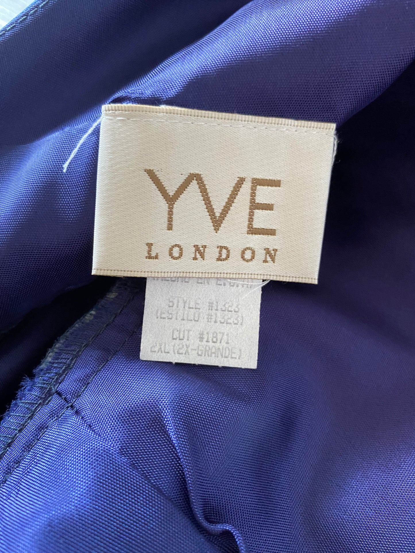 Navy YVE London evening dress & shawl UK 16