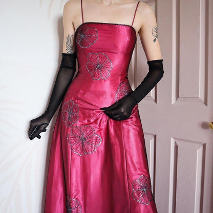 Pink Blondie Nites a-line evening prom dress UK 8