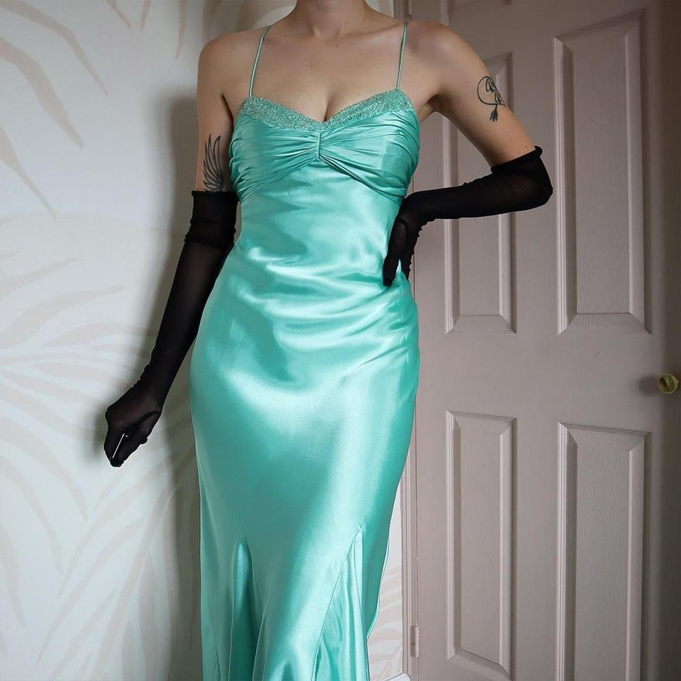 Sapphire Zum Zum satin evening gown UK 8