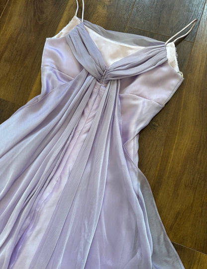 Lilac Tiffanys chiffon prom dress & shawl uk 10-12