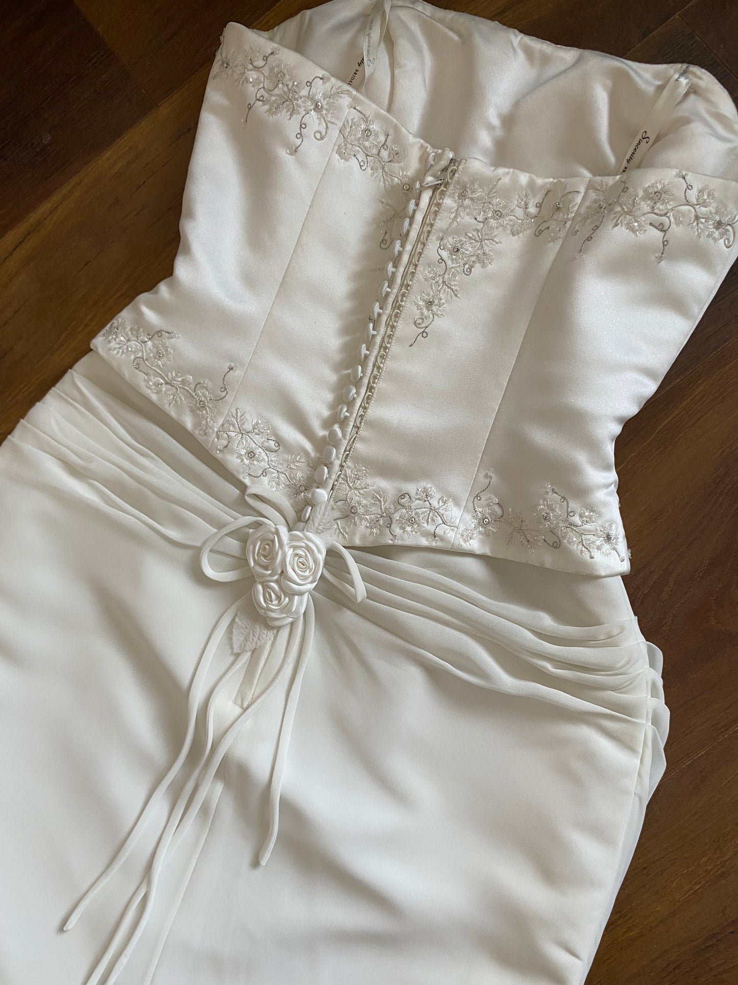 Ivory strapless Sincerity Bridal wedding dress uk 12