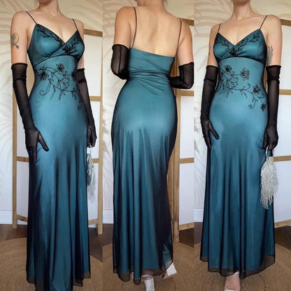 Sapphire beaded stretch 90s dress uk 12