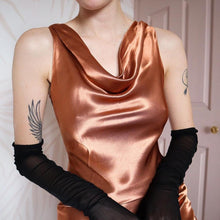 Load image into Gallery viewer, YVE London copper silky evening gown UK 8
