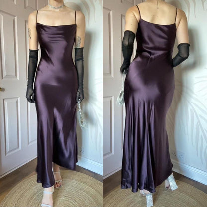 Monsoon maroon silky slip dress UK 8