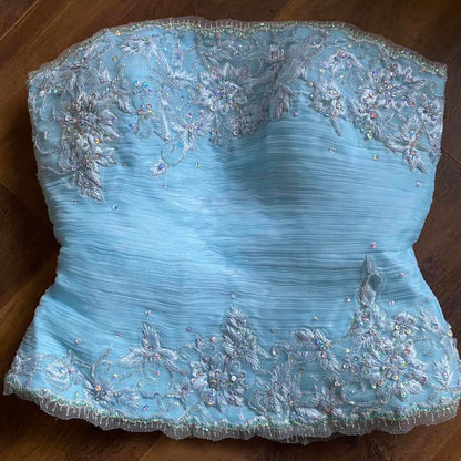 Ice blue 3-piece prom set uk 8