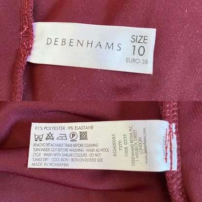 Red velvet stretch bodycon dress uk 10