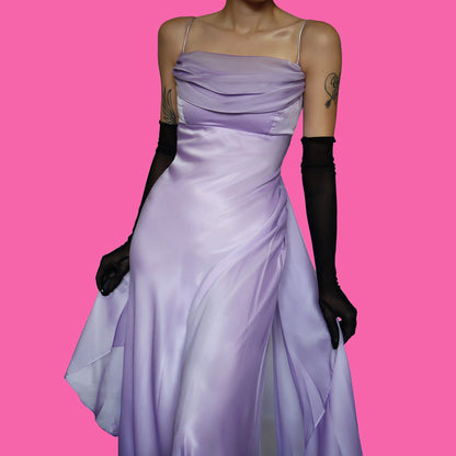 Tiffanys lilac chiffon evening dress UK 12