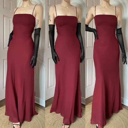 Morgan & Co burgundy open back evening dress UK 12