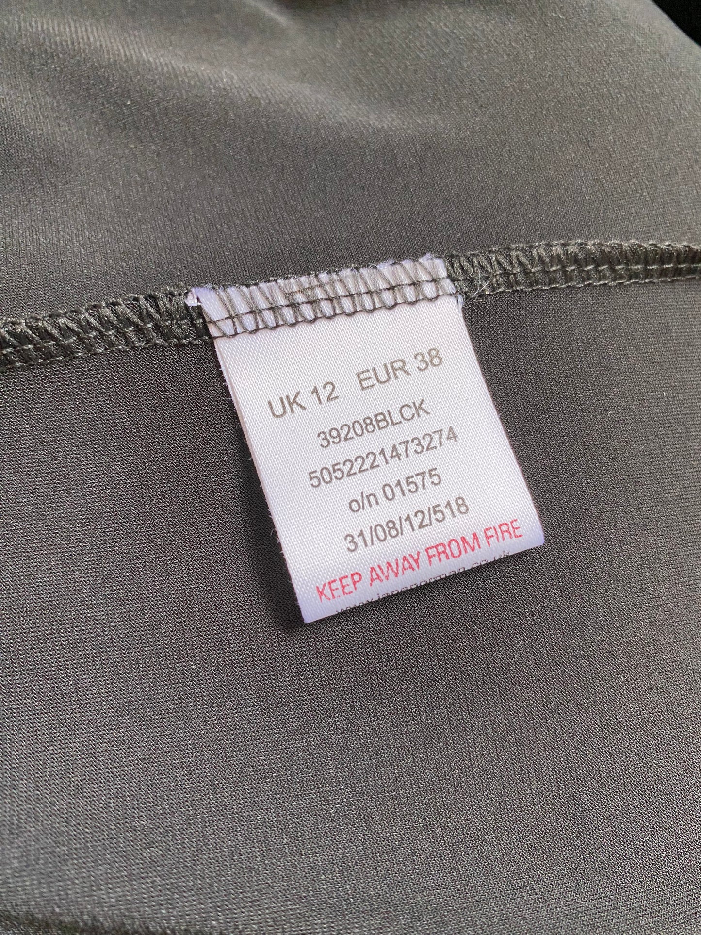 Black stretch long sleeve evening dress UK 12