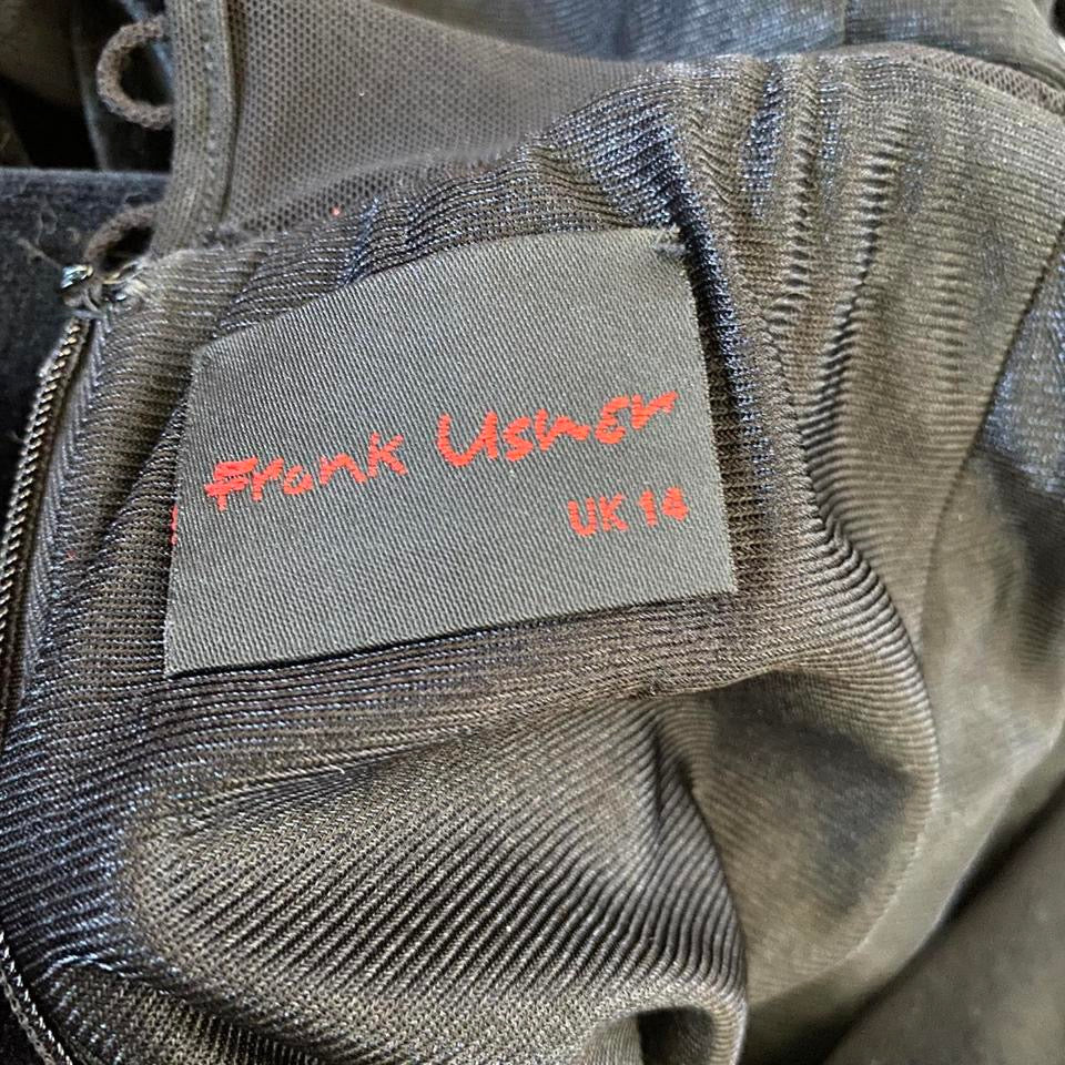 Frank Usher velvet sheer evening dress UK 12-14